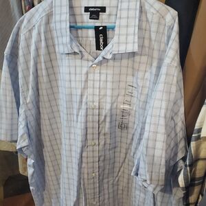 Claiborne Men's Light Blue Plaid Shirt